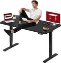 SANODESK Standing Desk Height Adjustable Electric Stand up Desk 63x28 Inches Sit Stand Home Office Desk with Splice Board, Black Frame/Black Top