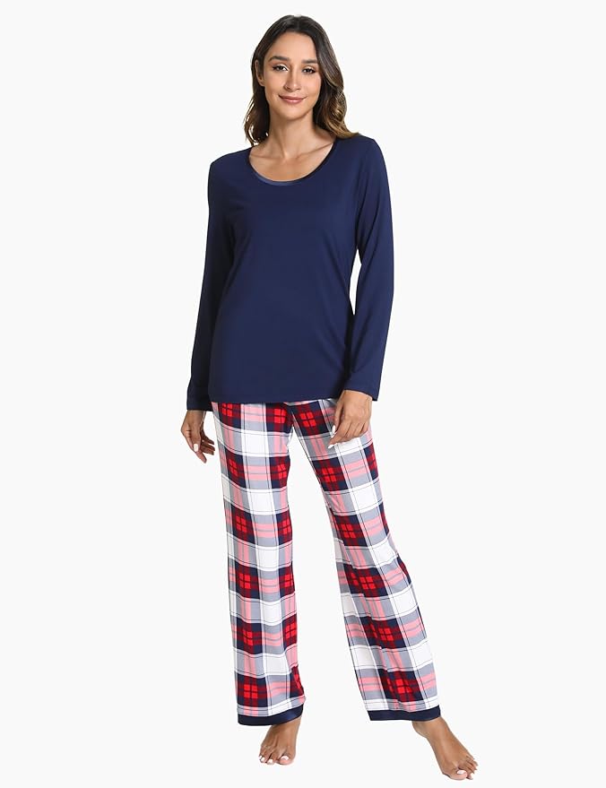 GYS Viscose from Bamboo Women's Pajama Sets Super Soft Long Sleeve Sleepwear Comfy Winter Pjs Sets S-4X