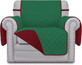 Easy-Going Chair Sofa Slipcover Reversible Sofa Cover Water Resistant Couch Cover Furniture Protector Cover with Elastic Straps for Pets Kids Children Dog Cat (Chair, Green/Christmas Red)
