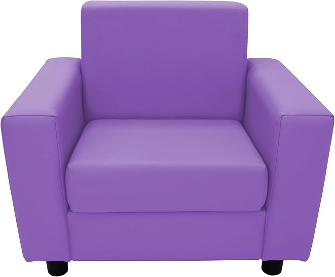 Factory Direct Partners SoftScape Inspired Playtime Classic Reading Chair, Children's Commercial-Grade Upholstered Furniture for Home, Daycare, Preschool, Library; Comfy Modern Design - Lavender