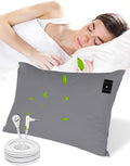 YOUBLAO Grounding Pillowcase, 90% Organic Cotton and 10% Silver Fiber Grounding Pillow Case with 15ft Grounding Cord, Gray Sleep Pillow 20x30 inch for Improve Sleep Improving Energy