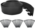 Garden Edging Borders 20FT,Landscape Edging Black[Extra Tall 4IN High] with 30pcs Plastic Stakes, Lawn Edging Flexible DIY Fence for Landscaping,Flower Bed,Grass,Gravel,Tree Surrounding
