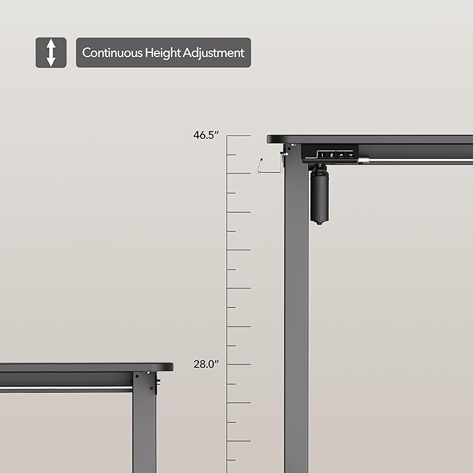 LongKe Electric Standing Desk Adjustable Height, 32x20 Inches Sit Stand up Desktop for Home Office, Ergonomic Rising Computer Table with Memory Preset, Black