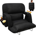 DEKEMASTER Stadium Seats with Back Support, Exclusive Sofa Style Design 23inch Wide Bleacher Chairs with Extra Thick Back and Cushion, 6 Reclining Positions for Sport Events Camping