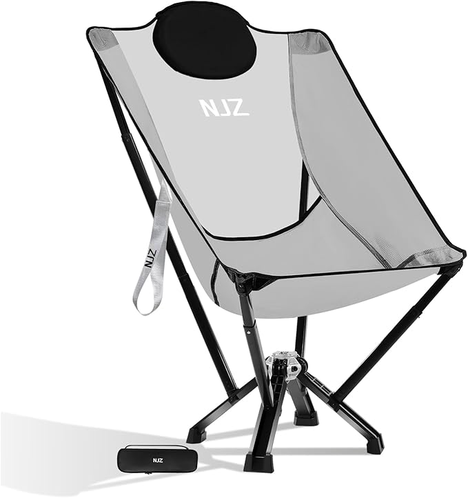 NJZ High-Back Folding Chair for Indoor & Outdoor Use — Comfortable High-Back Support, Easy One-Piece Setup, Stable Aluminum Frame, Portable Chair for Backyard, Camping & Everyday Relaxation