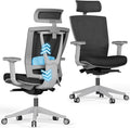Autonomous ErgoChair Pro Ergonomic Office Chair Foam Black & White Adjustable Lumbar Support, Rolling Swivel - Home Office Desk Chairs with Wheels and Arms - Ergonomic Desk Chair Comfy for Gaming