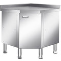 KINGBO Stainless Steel Corner Cabinet Heavy Duty Prep Table with 304 Stainless Steel Worktop Commercial Worktable Workbench with Storage Cabinet for Kitchen Garage Restaurant Outdoor