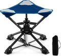 GYMAX 360° Swivel Camping Stool, Portable Folding Stool Seat with Carry Bag, Collapsible & Lightweight for Outdoor Fishing Backpacking Hunting Hiking Travel