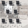 Student chairs with Wheels,Comfy chairs for classroom middle school,Padded Folding Office Chair with Wheels,School Conference chair,Black(8 Pcs)