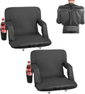 VEVOR Stadium Seat, 6 Adjustable Angle Wide Bleacher Chair, 2.9'' Cushion Padded Stadium Seat with Armrest and Back Support, Stadiums Chair with Hook Cupholder for Picnics, Beach Sports, and Gaming