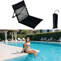 Portable Camping Chair with Mesh Backrest,Lightweight Foldable Beach Chair with Carry Bag for Swimming Poolside Sunbathing Picnic Lawn Road Trips (Black)