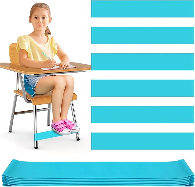 6 Pack Chair Bands for Kids with Fidgety Feet, ADHD Tools for Kids, ROOKEA Sensory Room Must Haves for Adhd Kids Fidget Chair Bands Autism Classroom Must Haves ADHD Tools for Classroom Home Chairs