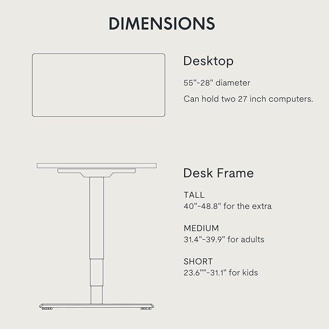 FLEXISPOT E6 3-Stage Dual Motor Electric Standing Desk 55 x 28 Sit Stand Up Desk, Holds 220 lbs, Adjustable Height w/Memory Presets, One-Piece White Desktop & Black Frame, Ships in 2 Boxes
