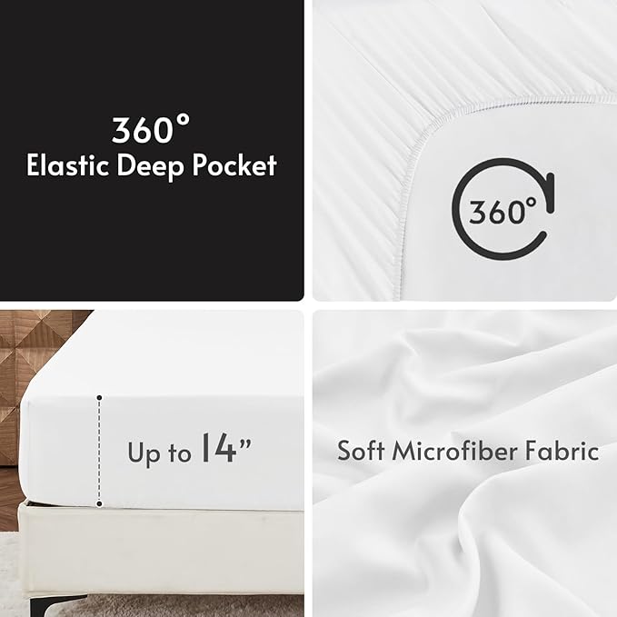 MUXHOMO 5 Pieces Twin XL Comforter Set, Reversible Bed in a Bag Twin XL Size, All Season Bedding Set with Comforter, Flat Sheet, Fitted Sheet, Pillowcases & Shams, Black & White