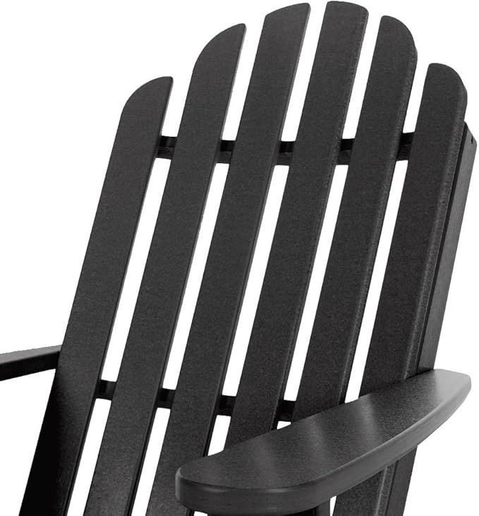 Original Pawleys Island Black DuraWood Essentials Adirondack Chair – Eco-Friendly Recycled Material, Stainless Steel Hardware, Smooth Fit N Finish, Handcrafted in The Carolinas