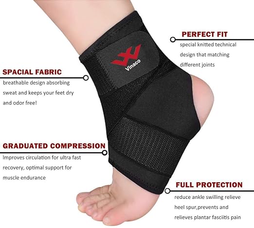 Vinaco Ankle Brace, 2 Pack Breathable & Strong Ankle Brace for Sprained Ankle, Stabilize Ligaments, Prevent Re-Injury, Ankle Braces for men & women with Adjustable Wrap, ankle support for men