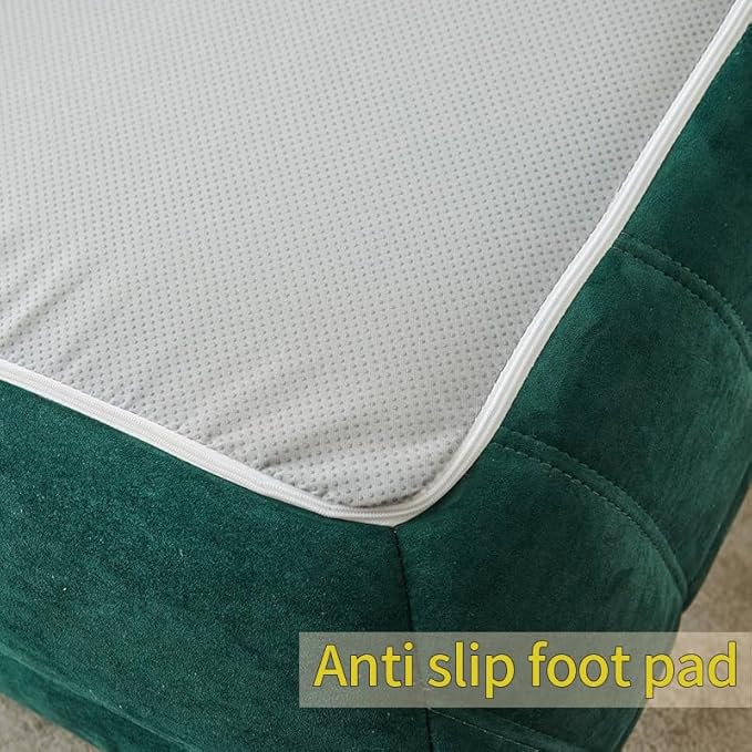 Fireside Chair, Lazy Floor Sofa Couch, Corner Bean Bag Chair, Corner Chair Sofa,Bean Bag Chair for Living Room Bedroom Salon Office Apartment or Gaming Venue (Green)