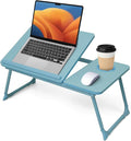 Lap Desk for Couch/Sofa/Floor, 5-Angle Adjustable Bed Desk with Foldable Legs &Cup Holder, Light Weight Bed Tray Table for Writing/Eating/Reading, Portable Laptop Stand for Adults, Kids