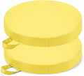 Sawysine 2 Pcs 14 Inch Floor Cushions with Handle, Flexible Round Floor Seating Pillows for Home School Classroom Kindergarten Daycare Nursery, 2 Inch Thick (Yellow)