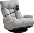 Swivel Lazy Floor Chair, Adjustable Reclining Floor Lounger with Head & Back Support and Phone Holder, Comfy Tatami Sofa Seat for Adults Bedroom & Gaming