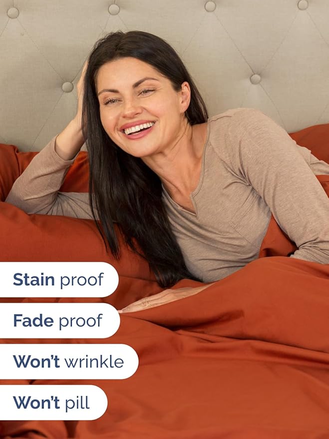 Extra Deep Pocket Twin Sheets - 3 Piece Breathable & Cooling Bed Sheets - Hotel Luxury Bed Sheet Set - Soft, Wrinkle Free & Comfy - Easily Fits Extra Deep Mattresses - Deep Pocket Terracotta Sheets