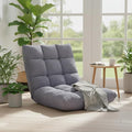 S AFSTAR Cushioned Floor Chair, 14-Position Adjustable Padded Lazy Recliner with Comfortable Back Support and Skin-Friendly Cover, Great for Reading, Playing Game, Meditating (Elegant Gray)