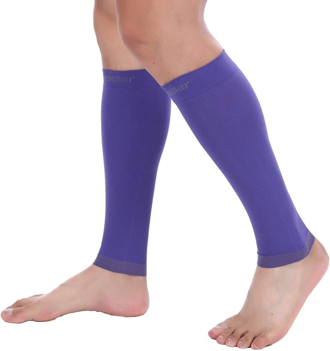 Doc Miller Compression Calf Sleeve for Men & Women – 20-30mmHg Graduated Support for Running, Shin Splints, Calf Strain – Knee High, Small to 6XL Plus Size