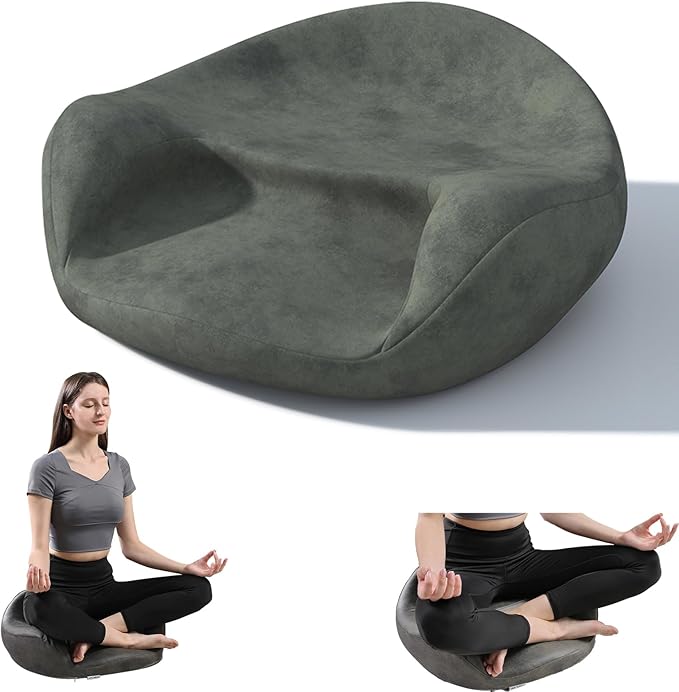 UTJZIB Meditation Cushion & Pillow Seat - No More Numb Legs Comfortable Memory Foam Sitting for Adult, idea for Reading, Yoga.