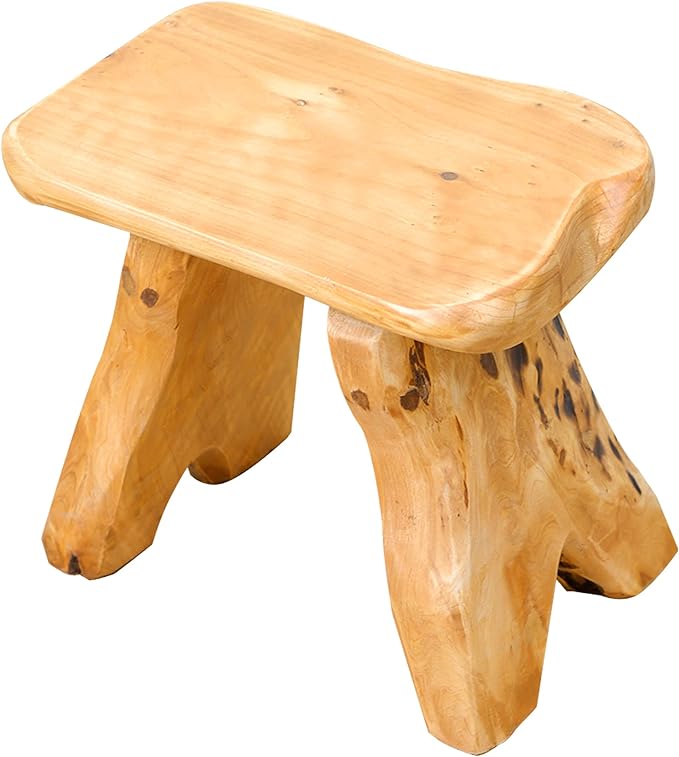 Brefhome Cedar Wood Stump Outdoor/Indoor Side Table,Garden Stool End Table,Little Wooden Plant Stool,Small Wood Seat Stool, wood stool-3, Light Brown