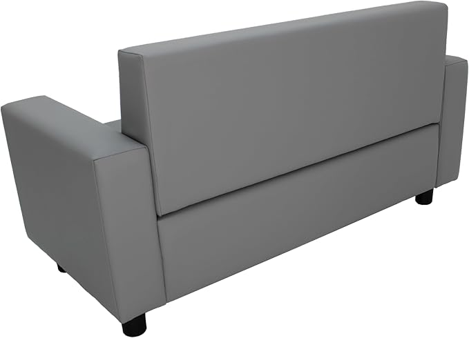 Factory Direct Partners SoftScape Inspired Playtime Classic Reading Sofa, Children's Commercial-Grade Upholstered Furniture for Home, Daycare, Preschool, Library; Comfy Modern Design - Grey, 14473-GY