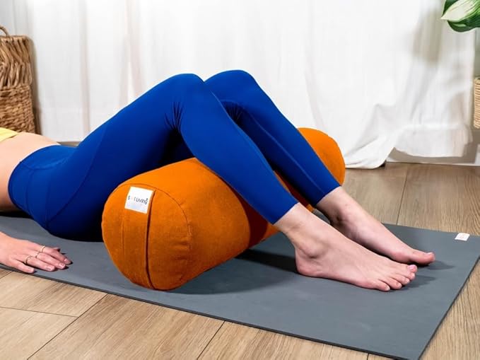 Sol Living Yoga Bolster Pillow Rectangular Meditation Cushion Cotton Meditation Accessories for Restorative Yoga Meditation Pillow Yoga Pillow Firm Body Pillow Bolster Pillow for Legs Removable Cover