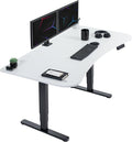VIVO Electric 63 x 32 in Dual Motor Standing Desk, Memory Height Adjustment, 2B Series, White Top Black Frame, DESK-KIT-2B1W