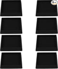 3x3 Square Rubber Furniture Caster Cups, Anti-Sliding Furniture Pads Bed Stopper Floor Protectors with Grip - Protect Any Flooring