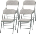 Amazing for less Pack of 4 (Fabric/Vinyl) Steel Frame Metal Foam Padded Folding Chairs (Black, Gray, White)
