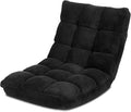 KOMFOTT 14-Position Adjustable Floor Chair With Back Support, Folding Padded Gaming Sofa for Reading, Meditation, Living Room Lazy Lounge, Video Gaming - Black