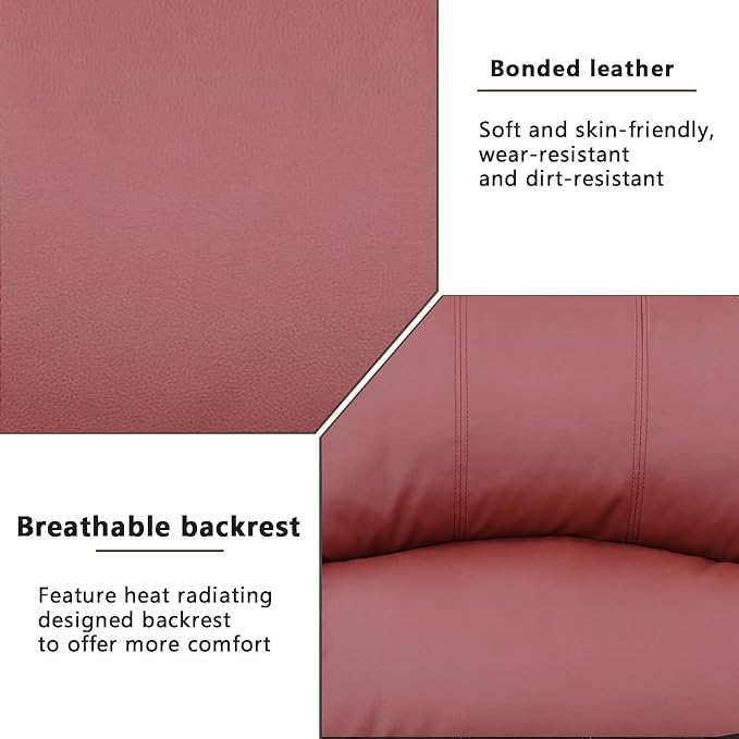 AYCP Bonded Leather Living Room Furniture Set Reclining Sofa Set Loveseat Furniture Sets in Living Room Sofa Recliners (Chair, Red)