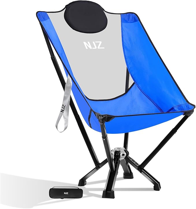 NJZ High-Back Folding Chair for Indoor & Outdoor Use — Comfortable High-Back Support, Easy One-Piece Setup, Stable Aluminum Frame, Portable Chair for Backyard, Camping & Everyday Relaxation