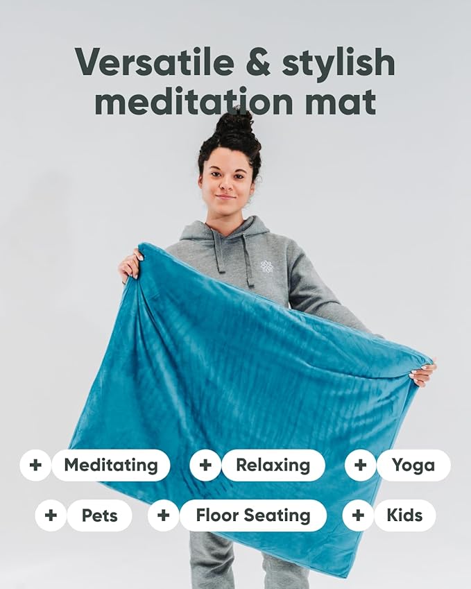 Mindful & Modern Zabuton Meditation Mat - Cotton Filled Yoga and Meditation Pad - Zabuton Meditation Cushion for Kneeling and Sitting Support - Large Rectangular Sitting Floor Pillow for Bench or Zafu