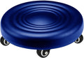 IMMER LIEBEN Low Rolling Stool with Wheels Low to Ground Roller Seat with 5 Universal Wheels Step Stool for Home Office Garage Shop Stools PU Leather High Density Cushion and Steel Sky Blue