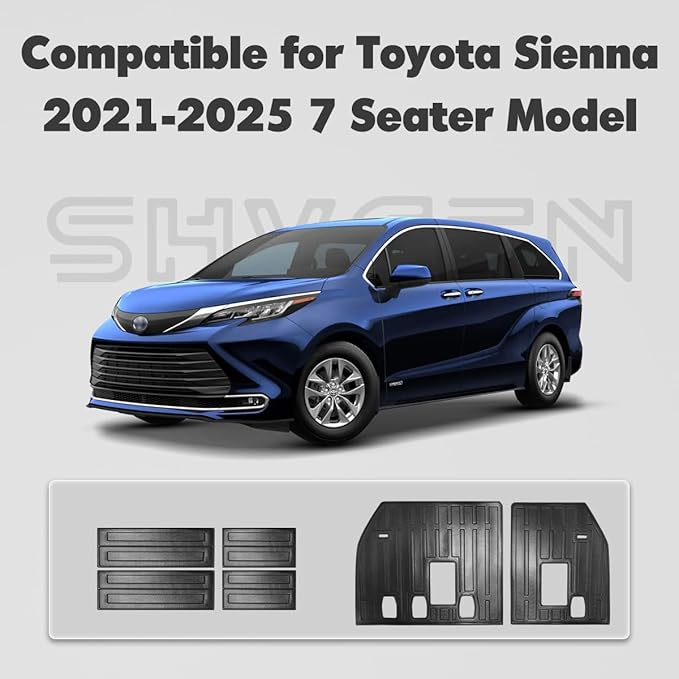 Backrest mats Compatible for 2021-2025 Toyota Sienna Back seat Protectors 2021 2022 2023 2024 2025 Toyota Sienna Back seat Cover Automotive Accessories (Fit 7/8 Seater with Spare Tire)