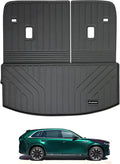 Large Cargo Liners for 2024 2025 2026 Mazda CX90 CX-90 7/8 Seats (Not for 6 Seats) (40/60 Split Folded),TPE All Weather Protection Car Trunk Mat Covering The Backrest Mat Accessories