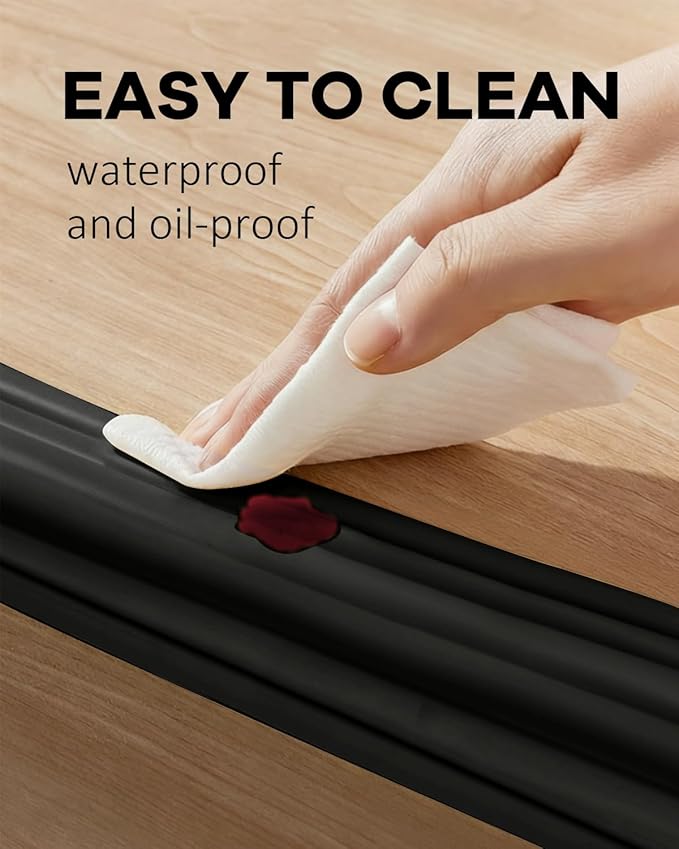 PUSHUJIA Edge and Corner Guards with Strong Adhesive Extra Thick Baby Proofing Furniture Protector for Table Desk Bed Cabinets Child Safety for Home and Nursery (Black, 6.56 Feet)