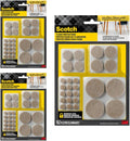 Scotch Felt Pads, Beige, Furniture Pads for Protecting Hardwood Floors, Round, Assorted Sizes Value Pack, Self-Stick Design, Protecting from Nicks, dents, Scratches (SP845-NA), 1 Pack (486, 3 Pack)