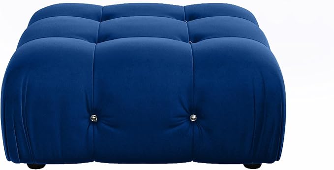 JACH Modern Ottoman Module for Living Room, Minimalist Comfy Breathable Ottoman, Velvet Footstool for Living Room Apartment (Blue)