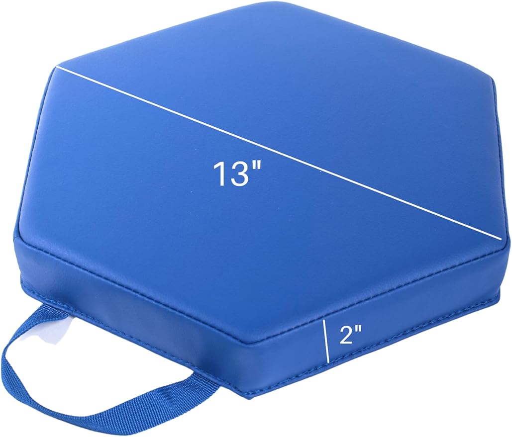 Schooled Cushioned Floor Seats - Set of 6 Hexagon Spot Markers for Early Childhood Floor Time - Flexible Seating