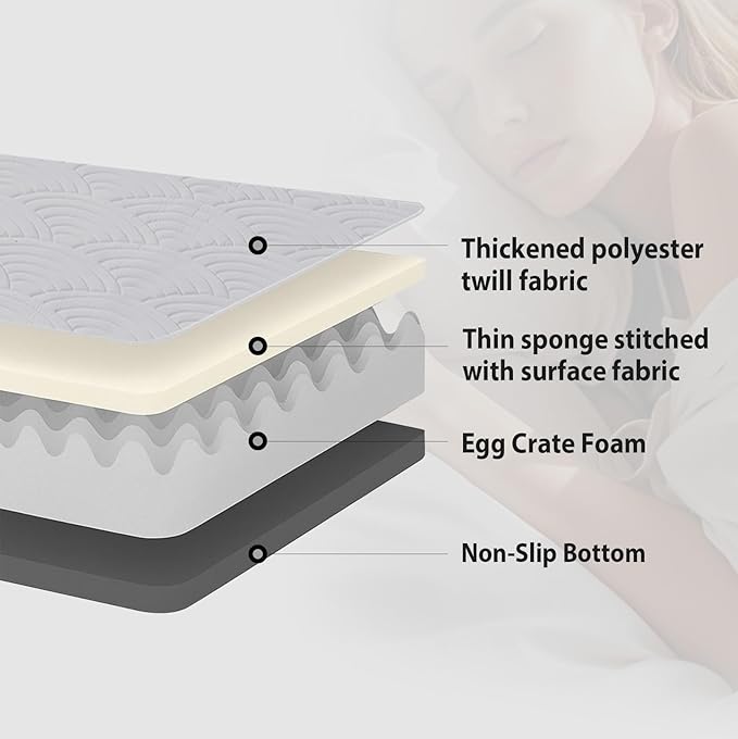Zelladorra Japanese Floor Mattress, Quilted Futon Mattress with Anti-Slip Bottom, Foldable Floor Bed with Storage Bag and Straps, (Light Grey, Full)