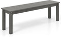 Tangkula HDPE Outdoor Bench, 2-3 Person Patio Bench, 55" Backless Garden Dining Bench with Slatted Seat, Weatherproof Park Bench for Entryway, Porch, Lawn & Backyard (Grey,1)