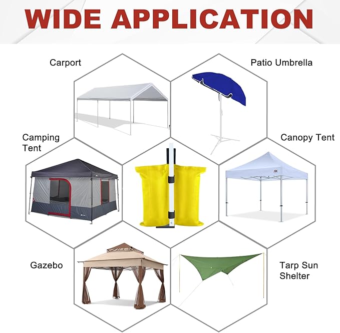 ABCCANOPY Canopy Weights 120 LBS Tent Sand Bags,4pcs-Pack (Yellow)