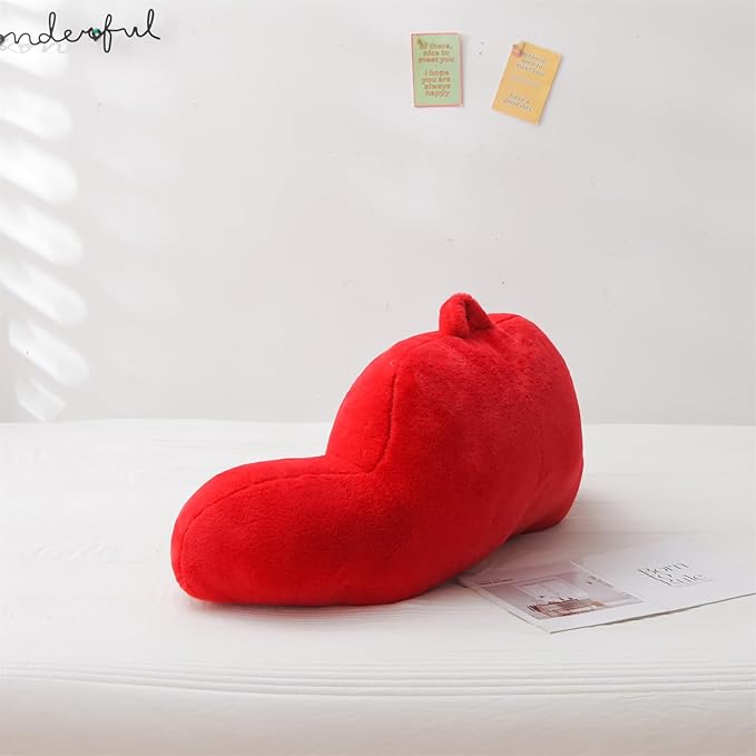 Aimuan Reading Pillow Bed Rest Wedge Adult Backrest Pillow with Arms Back Support for Sitting Up in Bed Cushion Incline Rest Sleeping Snoring Pillow,Red Standard