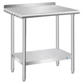 PIUMACU Stainless Steel Table 24 x 30 Inch, Stainless Table for Food Prep, Commercial NSF Metal Table for Restaurant Kitchen Hotel Garage (+ Backsplash)